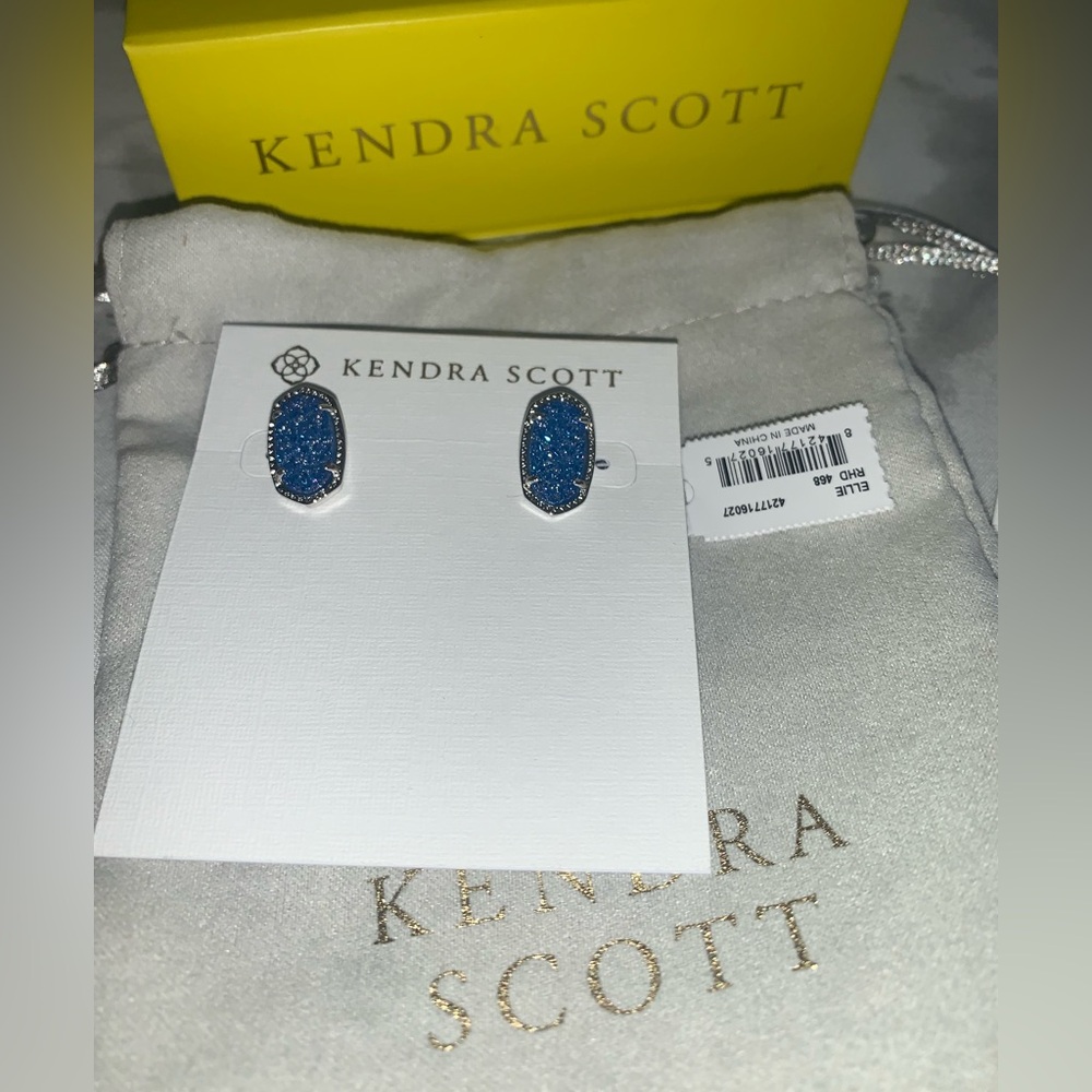 Kendra Scott Blue Drusy Earrings